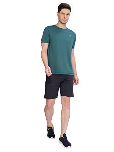 Image of TECHNOSPORT Men's Slim Fit Polyester Activewear Sports T-Shirt with Moisture-Wicking Comfort for Workout, Running & Gym