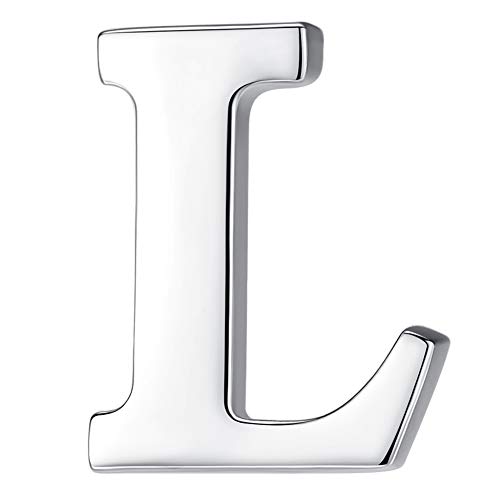Image of HONEY BEAR Initial Alphabet Letter Lapel Pins Collar Badge Brooches for Mens /Womens Shirt Dress Decoration Silver