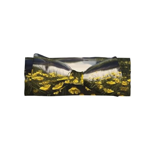 Yellow Flower Sea Baby Headbands Soft Nylon Hairbands with Stretchy Bows Girls Hair Accessories for Newborn Infant Toddler Kids