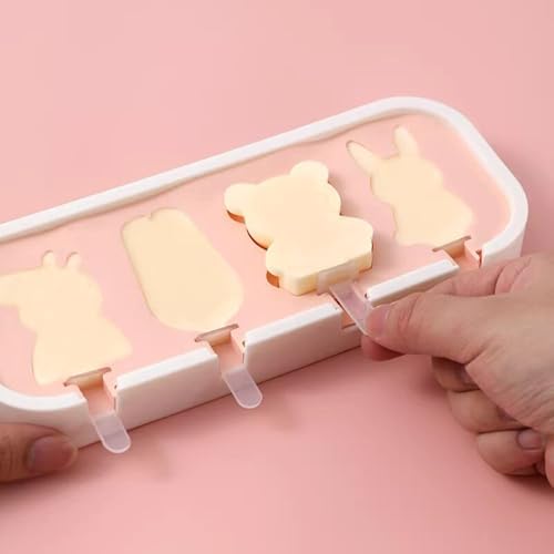 Molde de silicona para paletas de 4 cavidades con tapa miniatura 2