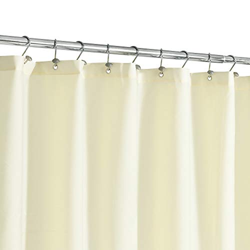 Image of N&Y HOME Fabric Shower Curtain or Liner with Magnets, Sand | Hotel Quality, Machine Washable, Water Repellent, Standard Size