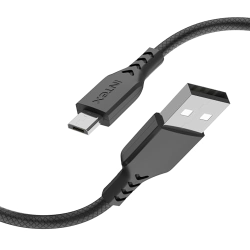 Image of Intex Speed 3A USB to Micro Fast Charging Cable Output Cable, 480mbps, Data Sync, Strong PVC Cable for Mobile, Neckband, Compatible with Micro Devices - Black
