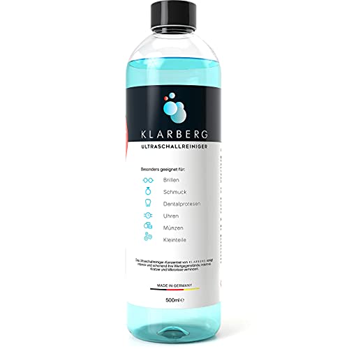 500ml Ultraschallreiniger Konzentrat 1:100 Reinigungsmittel für Ultraschallgeräte - Brillenreiniger, Schmuckreiniger, Dentalreiniger, Vergaser und Silber Reiniger für Ultraschallgeräte