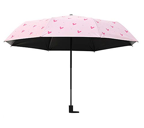 Image of House of Quirk 3-Fold Travel Umbrella - Auto Open /Close Ultra Light and Small Mini Umbrella with Carrying Pouch