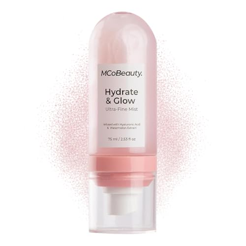 MCoBeauty - Hydrate and Glow Ultra Fine Mist Spray - Watermelon Scented Face and Body Spray with Aloe Vera - Contains Hyaluronic Acid and Shimmer - Christmas Gifts, Stocking Stuffers - 90ml