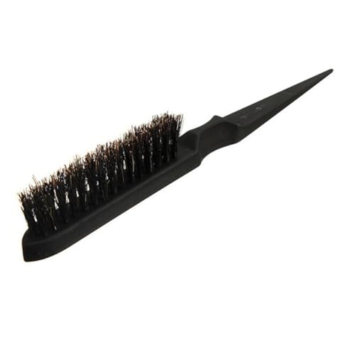 Veemoon 4 piezas Cepillo de Cerdas de Jabalí con Mango Peine de Tres para Cabello Rizado Herramienta Profesional para Salón y Uso Doméstico Estimula el Cabelludo y Mejora Color Aleatorio