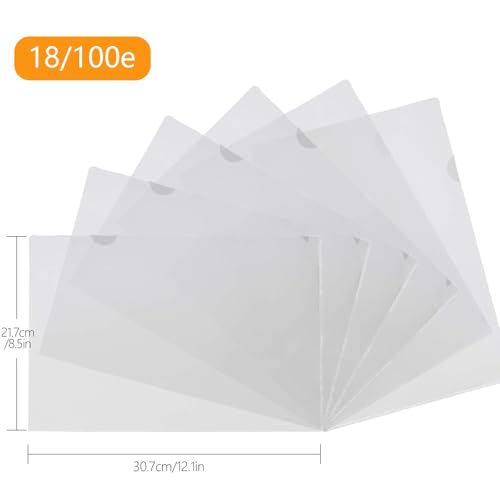 ASelected 60 Stück Klarsicht Aktenhüllen, Extra Stark 180µ Kunststoff Klarsichthüllen A4 Seitlich Offen Dokumentenhüllen Sichthüllen A4 für Aufbewahrung von Papier, Mappen, Büro der Schule