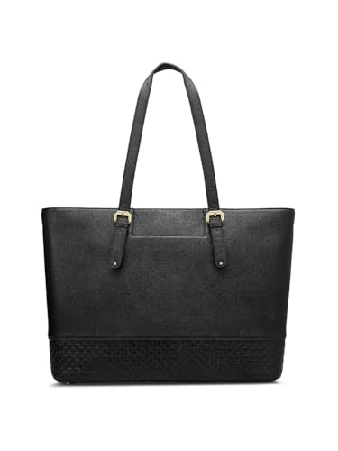 Image of Da Milano Genuine Leather Black Tote (Large)