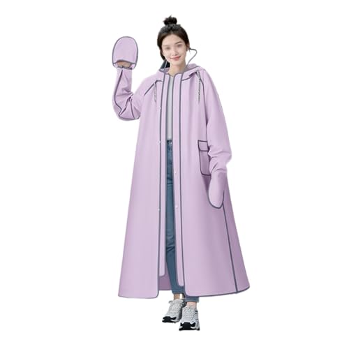 Poncho pluie couvrant tout le corps veste imperméable violette avec gants