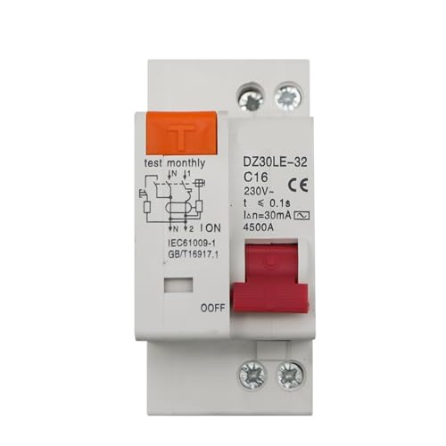Disjoncteur différentiel RCBO 32A 230V 1P+N pour tableau électrique