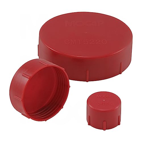 Threaded Plastic Caps for Metric Threads - Threaded Cap For M12x1 Metric Threads Red LDPE MOCAP CMT1210RD1 (qty100)