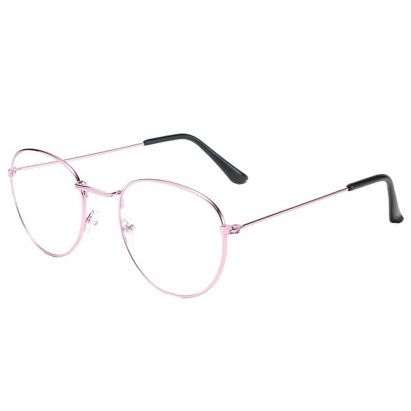 Lunettes de Lecture Classiques en métal Anti-UV, Verres Plats Anti-lumière Bleue(C6,1.50)