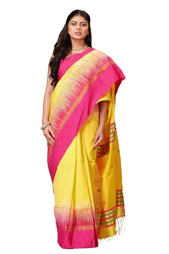 Image of OISHANI SAREE GHOR Women's Traditional Ikkat Handloom Sarees
