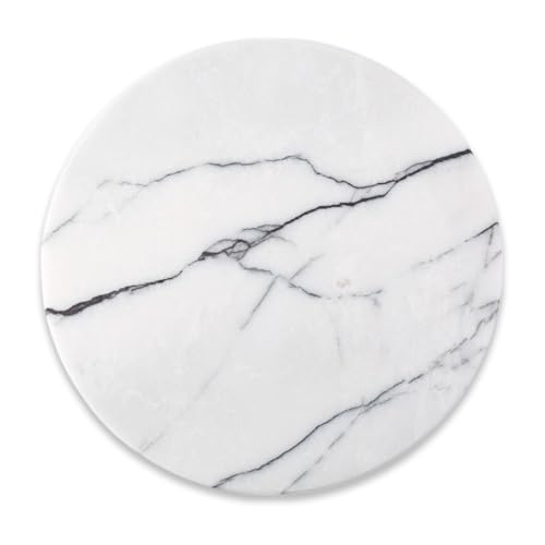 Koville Marble Cutting Board for Kitchen Countertop, 11' Round Marble Cheese Board Serving Tray for...