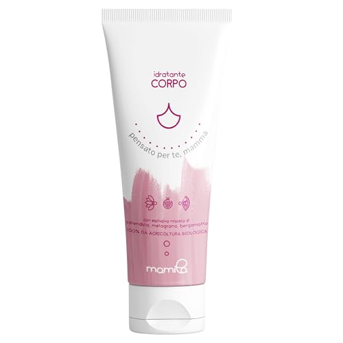 Mamila Crema Corpo Idratante e Lenitiva Mamma per Ridurre la Secchezza e la Desquamazione Cutanea in Gravidanza con Olio di Mandorla, Karité e Jojoba, 100 ml