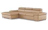 CAVADORE Valerie Canapé d'angle en Cuir véritable avec Chaise Longue XL/Canapé d'angle avec réglage de la tête