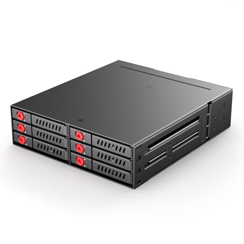 Sata HDD & SSD Hot Swap Cage, 6 Bay Hard Drive Dock for 5.25” Enclosure, 6 Bay Hard Drive Station with Colling Fans