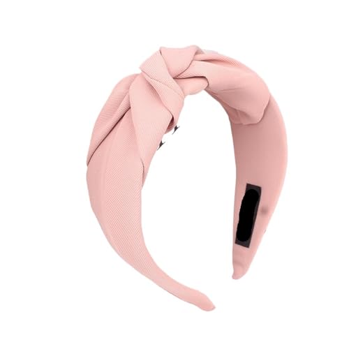 Geknotete Stirnbänder for Frauen, einfarbige Stoff-Haarbänder, breites Haarband, weiche Reifen-Accessoires(Pink)