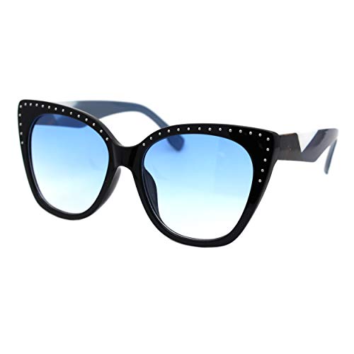 Square Cateye Sunglasses Womens Butterfly Shape Studded Top Shades UV 400