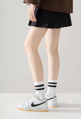 Irisbear Womens Crew Socks Cushioned Cotton Striped Quarter Socks Vintage Retro Running Socks 6 Pairs3