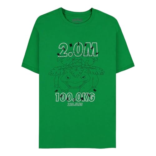 T-shirt Florizarre Pokémon homme vert vêtement manches courtes coupe regular