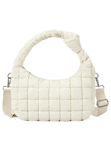 Image of Telena Puffer Tote Bag for Women Lightweight Puffy Tote Bags Small Quilted Crossbody Shoulder Handbag with Detachable Strap