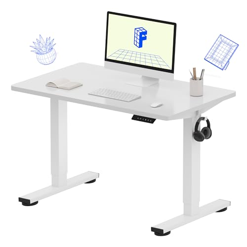 Bureau assis debout électrique monobloc haut de gamme cadre blanc érable