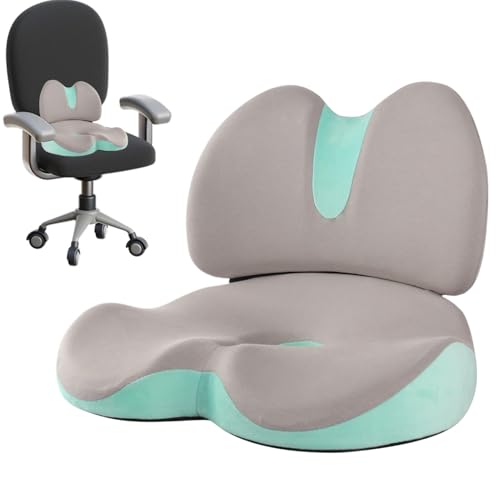 Cojín para silla de escritorio - Gel ortopédico, cojín de asiento reforzado, alivio del dolor de ciática en la parte inferior de la espalda | Diseño contorneado sin deslizamiento, transpirable