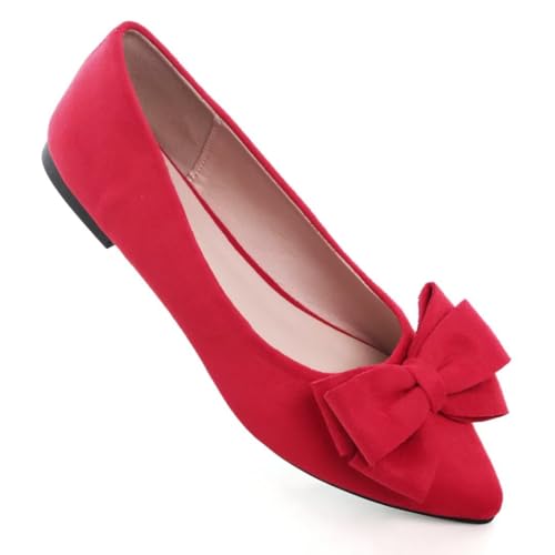 Image of TN TANGNEST Women Fashion Bowknot Flats Comfort Pointed Toe Dress Shoes
