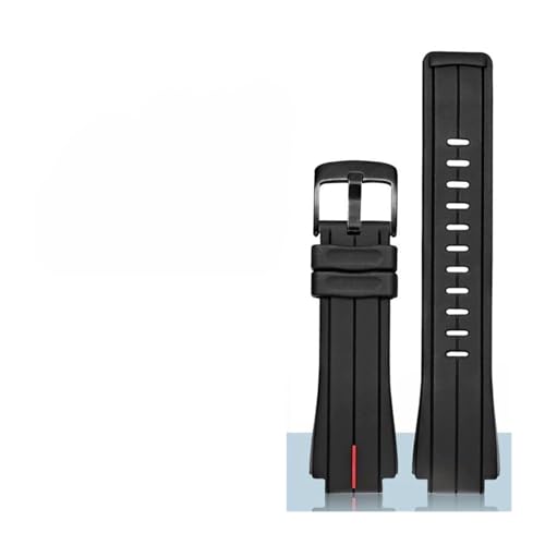 [ȓX] Fit For Timex E-tide T2n720 T2n721 T2n739 738 T49706 voh h \tgVR X|[cXgbv 24-16mm Y o[voh(Black red black)