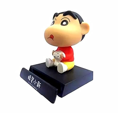 Image of Super Hero Action Figure Limited Edition Bobblehead with Mobile Holder for Car Dashboard, Office Desk & Study Table (Shinchan)