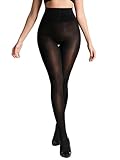 LUCKMEEY Tights for Women – Rip-Resistant 40D Black Semi Opaque High Waist Control Top Pantyhose Stocking Under Dress