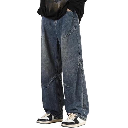 Wide Leg Jeans Men Men's Jeans Relaxed Fit Hip Hop Vintage Streetwear Loose Fit Y2k Classic Denim Pants
