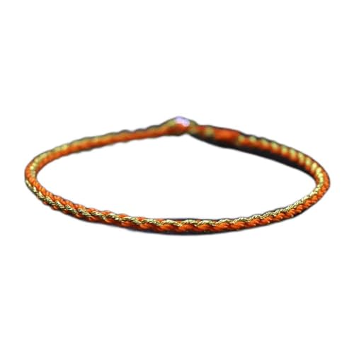 Bracelet corde tibétaine tricoté main en fil rouge fin pour couple