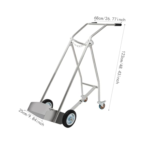 Carretilla para tanques de cilindro 40L, acero inoxidable miniatura 3