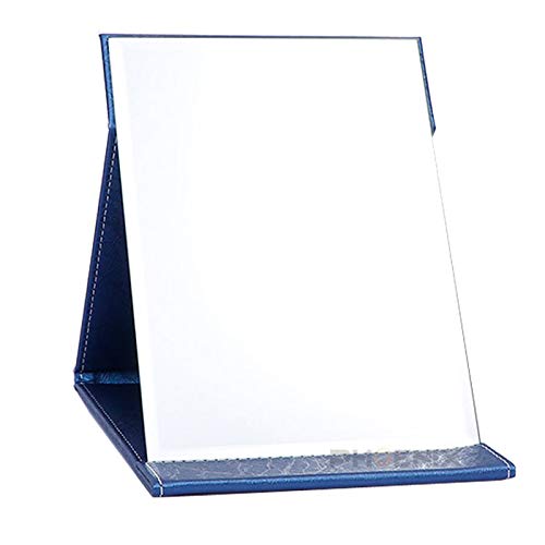 卓上 ミラー 大きい 折りたたみ 化粧鏡 スタンドミラー テーブルミラー メイク ミラー おしゃれ プレゼント 角度調整 大型 縁なし アンティーク,ネイビー