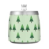 Cenicero simple de acero inoxidable con diseño de árbol de pino verde con tapa para bar de oficina en casa, sin humo portátil para fumadores de cigarrillos