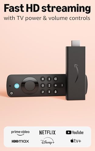 Amazon Fire TV Stick HD (newest model), free and live TV, Alexa Voice Remote, smart home controls, HD streaming