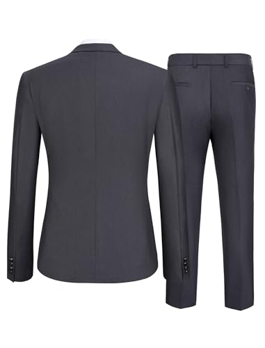 COOFANDY Men's Wedding Suits 2 Piece Tuxedo Jacket One Button Peak Lapel Suit Jacket Dress Pants for Dinner,Prom,Party2