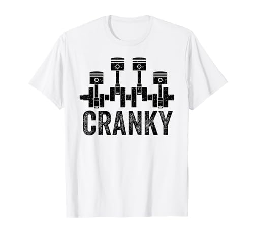 Cranky Auto Motor Kurbelwelle Autos Liebhaber Mechaniker Vatertag T-Shirt
