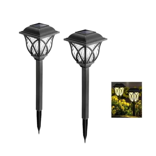 Image of Solar Crystal Lawn Light Garden Landscape Lighting Sun Powered Modern, and Customizable Outdoor Lighting Lanterns Spotlights for Garden Pathway Pack of 2 (Crystal Solar Light)