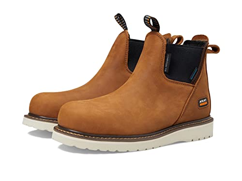 ARIAT ARIAT BMVY9 Womens Rebar Wedge Chelsea Waterproof Composite Toe Work Boot Aged Honey 11