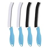 TQRR Escobillas de Baño-Cepillo Limpieza Hogar, Multifuncional Cepillo Limpieza Cerdas Duras, Inodoro, Bañera, Ranura de Puerta de Ventana y Herramientas de Limpieza (4, Azul Claro)