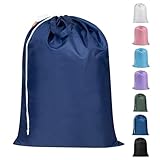 Polecasa Extra Large Heavy Duty Laundry Bag with 130gsm Tear Resistant Fabric and Handles, Easy to Carry Durable Dirty Clothes Drawstring Bag, Perfect for College Dorm, Travel, 28”x36”, Navy