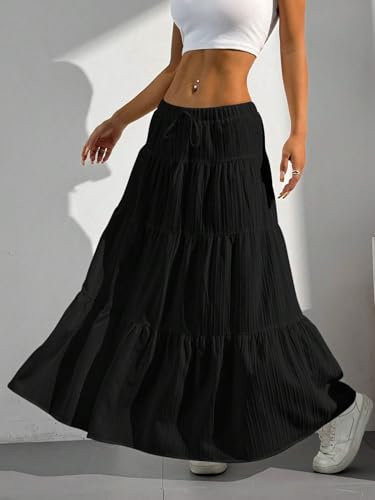 Women's Flowy Trendy Skirt Solid Color Low Waist Skirt4
