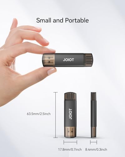 Image of JOIOT 256GB USB C Flash Drive Dual USB 3.0 Type C + USB A Portable 2-in-1 Thumb Drive for Smartphone Tablet Computer Mac iPhone 15 Black