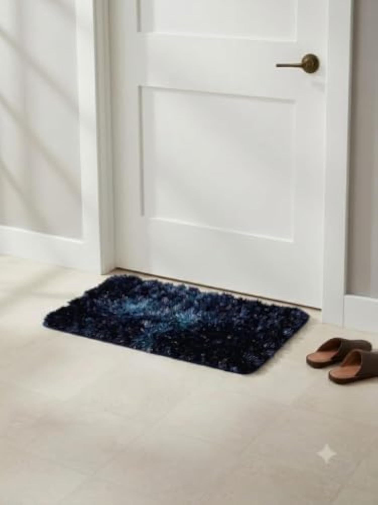 Cozy Handcrafted Wool Shower Foot Mat, High Absorption