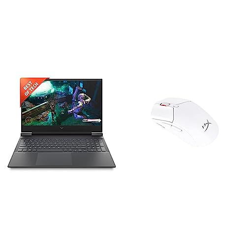 Image of HP Victus Gaming AMD Ryzen 5-5600H Processor 16.1 inch(40.9 cm) FHD Gaming Laptop & HyperX Pulsefire Haste 2 WHT Wireless