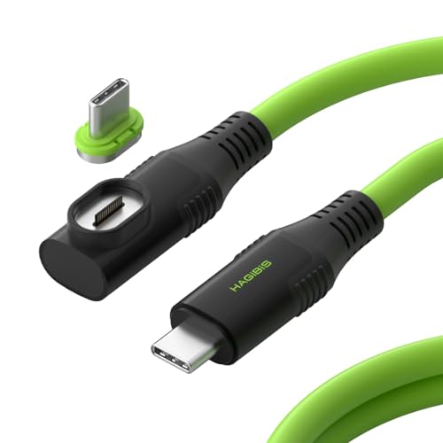 Image of Hagibis USB 4 Cable, 3.3ft Silicone USB C 240W Fast Charging Cable with 8K@60Hz 40Gbps Data Transfer Thunderbolt 4 /3 Video Cord for iPhone 15 /15 Pro Max, iPad, MacBook (90 Magnetic, Silicone)