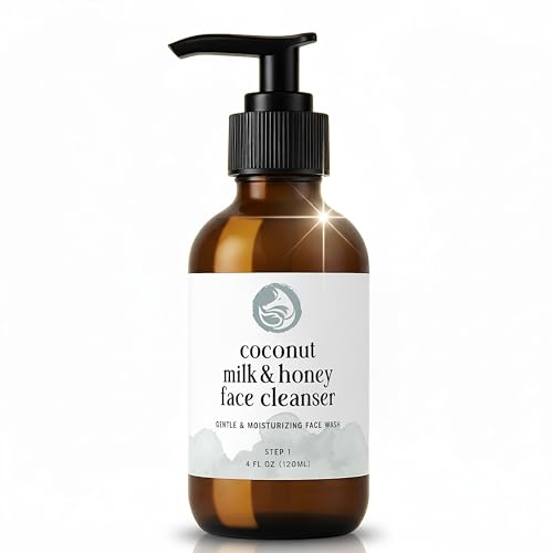 Coconut Milk & Honey Face Wash 4 fl oz – Gentle Hydrating Cleanser for Sensitive to Dry Skin | Fragrance-Free, Non-Drying Formula with Aloe & Jojoba | Ideal for Redness, Dryness & Daily Makeup Removal